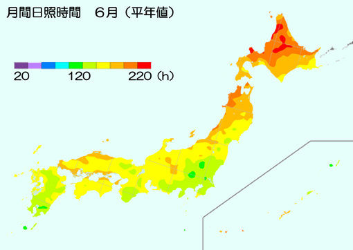6月の日照時間